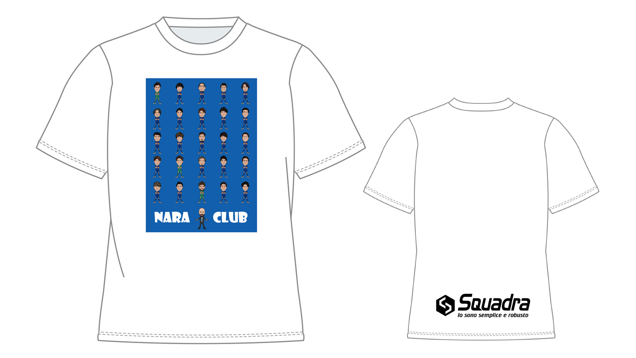 【予約注文】 奈良クラブ オリジナルイラストTシャツ（プラシャツタイプ） 2022 選手集合 （ブルー）